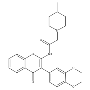 N-[3-(3,4-dimethoxyphenyl)-4-oxo-4H-chromen-2-yl]-2-(4-methylpiperidin-1-yl)acetamide结构式
