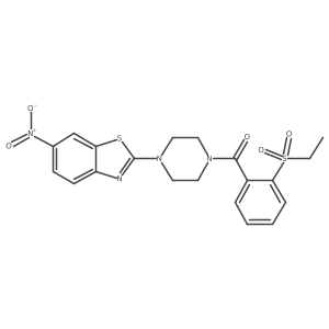 (2-(Ethylsulfonyl)phenyl)(4-(6-nitrobenzo[d]thiazol-2-yl)piperazin-1-yl)methanone Structure