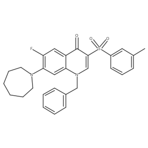 7-(azepan-1-yl)-1-benzyl-6-fluoro-3-(m-tolylsulfonyl)quinolin-4(1H)-one结构式