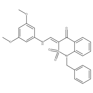 (3E)-1-benzyl-3-{[(3,5-dimethoxyphenyl)amino]methylene}-1H-2,1-benzothiazin-4(3H)-one 2,2-dioxide结构式