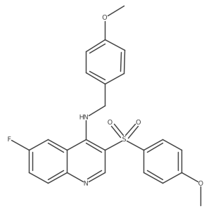 6-fluoro-N-(4-methoxybenzyl)-3-((4-methoxyphenyl)sulfonyl)quinolin-4-amine Structure