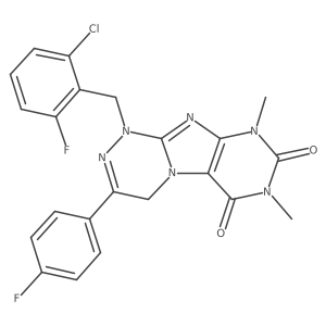 1-(2-chloro-6-fluorobenzyl)-3-(4-fluorophenyl)-7,9-dimethyl-7,9-dihydro-[1,2,4]triazino[3,4-f]purine-6,8(1H,4H)-dione Structure