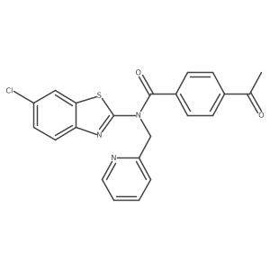 4-acetyl-N-(6-chlorobenzo[d]thiazol-2-yl)-N-(pyridin-2-ylmethyl)benzamide结构式