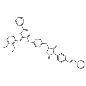 Benzamide, N-[2-(2,3-dimethoxyphenyl)-1-[[[4-[[2,5-dioxo-1-[4-(2-phenyldiazenyl)phenyl]-3-pyrrolidinyl]thio]phenyl]amino]carbonyl]ethenyl]- Structure