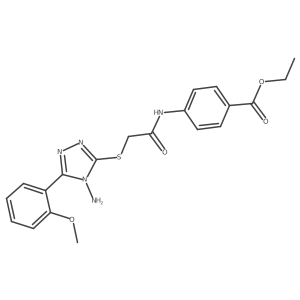 ethyl 4-[({[4-amino-5-(2-methoxyphenyl)-4H-1,2,4-triazol-3-yl]sulfanyl}acetyl)amino]benzoate结构式