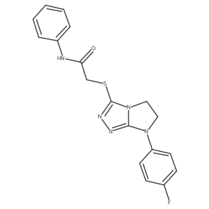 2-((7-(4-fluorophenyl)-6,7-dihydro-5H-imidazo[2,1-c][1,2,4]triazol-3-yl)thio)-N-phenylacetamide结构式