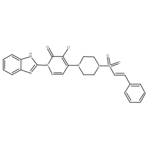 2-(1H-1,3-benzodiazol-2-yl)-4-chloro-5-[4-(2-phenylethenesulfonyl)piperazin-1-yl]-2,3-dihydropyridazin-3-one结构式