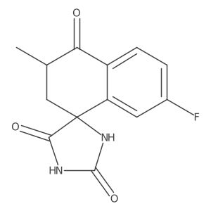 Spiro(imidazolidine-4,1'(2'H)-naphthalene)-2,4',5(3'H)-trione, 7'-fluoro-3'-methyl-, (1'S-cis)- Structure