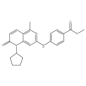 Methyl 4-[(8-cyclopentyl-4-methyl-7-oxo-7,8-dihydropyrido[2,3-d]pyrimidin-2-yl)amino]benzoate结构式