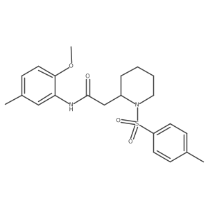 N-(2-methoxy-5-methylphenyl)-2-(1-tosylpiperidin-2-yl)acetamide Structure