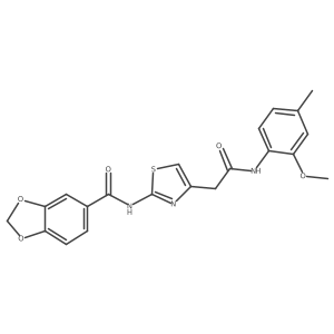 N-(4-(2-((2-methoxy-4-methylphenyl)amino)-2-oxoethyl)thiazol-2-yl)benzo[d][1,3]dioxole-5-carboxamide Structure