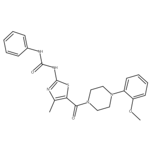 1-(5-(4-(2-Methoxyphenyl)piperazine-1-carbonyl)-4-methylthiazol-2-yl)-3-phenylurea结构式