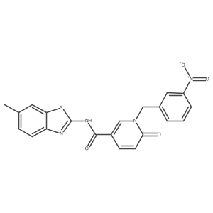 N-(6-methylbenzo[d]thiazol-2-yl)-1-(3-nitrobenzyl)-6-oxo-1,6-dihydropyridine-3-carboxamide结构式