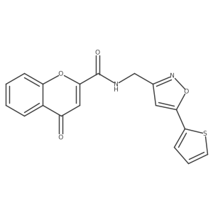 4-oxo-N-((5-(thiophen-2-yl)isoxazol-3-yl)methyl)-4H-chromene-2-carboxamide Structure