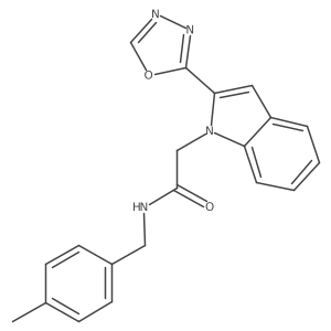 2-(2-(1,3,4-oxadiazol-2-yl)-1H-indol-1-yl)-N-(4-methylbenzyl)acetamide结构式