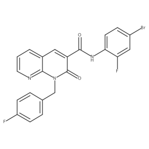 N-(4-bromo-2-fluorophenyl)-1-(4-fluorobenzyl)-2-oxo-1,2-dihydro-1,8-naphthyridine-3-carboxamide Structure