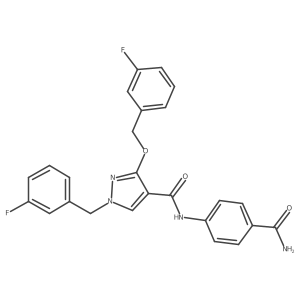 N-(4-carbamoylphenyl)-1-(3-fluorobenzyl)-3-((3-fluorobenzyl)oxy)-1H-pyrazole-4-carboxamide Structure