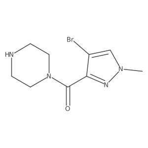 (4-Bromo-1-methyl-1H-pyrazol-3-yl)-piperazin-1-yl-methanone结构式