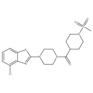 4-Chloro-2-[4-(1-methanesulfonylpiperidine-4-carbonyl)piperazin-1-yl]-1,3-benzothiazole Structure