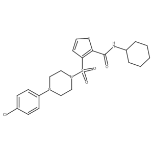 3-{[4-(4-chlorophenyl)piperazin-1-yl]sulfonyl}-N-cyclohexylthiophene-2-carboxamide结构式