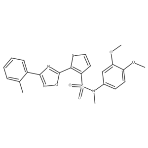 N-(3,4-dimethoxyphenyl)-N-methyl-2-[3-(2-methylphenyl)-1,2,4-oxadiazol-5-yl]thiophene-3-sulfonamide Structure