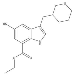 Ethyl 5-bromo-3-(tetrahydro-2h-thiopyran-3-ylmethyl)-1h-indole-7-carboxylate Structure