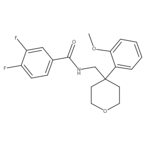 3,4-difluoro-N-{[4-(2-methoxyphenyl)oxan-4-yl]methyl}benzamide结构式