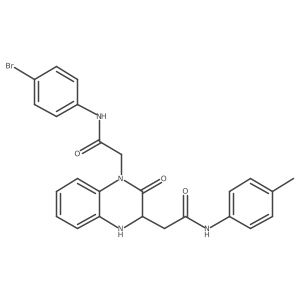 N-(4-bromophenyl)-2-(3-{[(4-methylphenyl)carbamoyl]methyl}-2-oxo-1,2,3,4-tetrahydroquinoxalin-1-yl)acetamide结构式