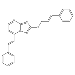 2-[(3-Phenyl-2-propenyl)sulfanyl]-7-styryl[1,2,4]triazolo[1,5-a]pyrimidine Structure