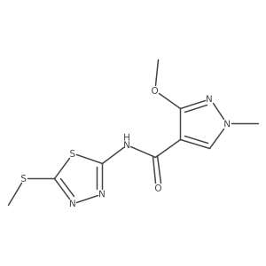 3-methoxy-1-methyl-N-(5-(methylthio)-1,3,4-thiadiazol-2-yl)-1H-pyrazole-4-carboxamide Structure