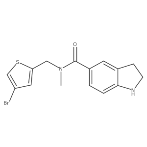 1h-Indole-5-carboxamide,n-[(4-bromo-2-thienyl)methyl]-2,3-dihydro-n-methyl- Structure