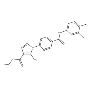 ethyl 5-amino-1-{5-[(3,4-dimethylphenyl)carbamoyl]pyridin-2-yl}-1H-pyrazole-4-carboxylate Structure