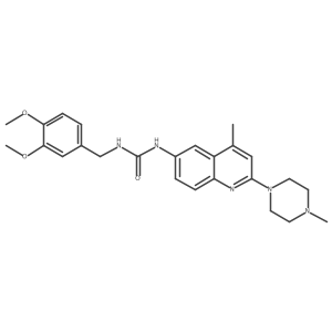1-(3,4-Dimethoxybenzyl)-3-(4-methyl-2-(4-methylpiperazin-1-yl)quinolin-6-yl)urea结构式