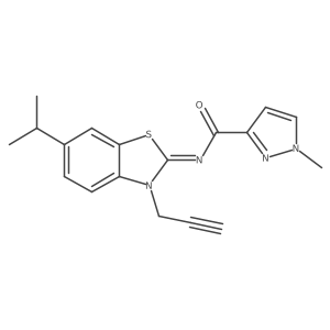 N-(6-isopropyl-3-(prop-2-yn-1-yl)benzo[d]thiazol-2(3H)-ylidene)-1-methyl-1H-pyrazole-3-carboxamide Structure