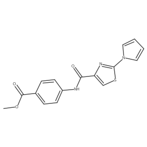 methyl 4-(2-(1H-pyrrol-1-yl)thiazole-4-carboxamido)benzoate结构式