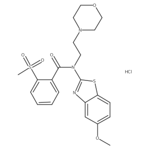 N-(5-methoxybenzo[d]thiazol-2-yl)-2-(methylsulfonyl)-N-(2-morpholinoethyl)benzamide hydrochloride结构式