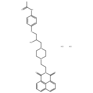 N-[4-[3-[4-[2-(1,3-dioxobenzo[de]isoquinolin-2-yl)ethyl]piperazin-1-yl]-2-hydroxy-propoxy]phenyl]acetamide;dihydrochloride结构式