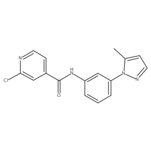 2-chloro-N-[3-(5-methyl-1H-pyrazol-1-yl)phenyl]pyridine-4-carboxamide结构式