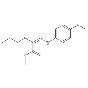 3-(4-Methoxy-phenylamino)-2-propylsulfanyl-acrylic acid methyl ester结构式
