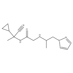 N-(1-cyano-1-cyclopropylethyl)-2-{[1-(1H-pyrazol-1-yl)propan-2-yl]amino}acetamide结构式