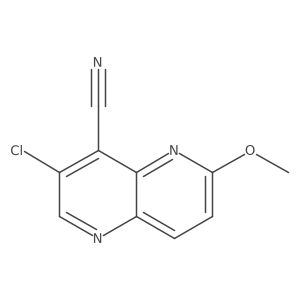 3-Chloro-6-methoxy-[1,5]naphthyridine-4-carbonitrile结构式