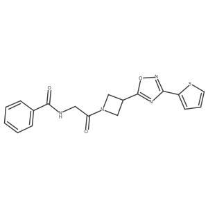 N-(2-Oxo-2-{3-[3-(thiophen-2-YL)-1,2,4-oxadiazol-5-YL]azetidin-1-YL}ethyl)benzamide结构式