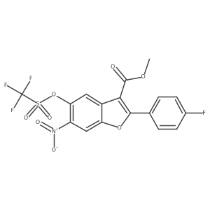 Methyl 2-(4-fluorophenyl)-6-nitro-5-(((trifluoromethyl)sulfonyl)oxy)benzofuran-3-carboxylate Structure