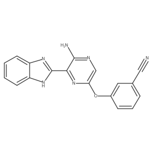 3-[5-amino-6-(1H-benzimidazol-2-yl)pyrazin-2-yl]oxybenzonitrile Structure