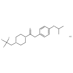 2-(4-(Isopropylthio)phenyl)-1-(4-(2,2,2-trifluoroethyl)piperazin-1-yl)ethanone hydrochloride Structure