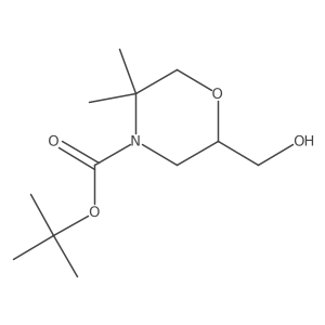 N-t-BOC-(2S)-(Hydroxymethyl)-5,5-Dimethylmorpholine结构式