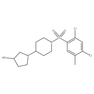 1-(1-((2,4-Dichloro-5-methylphenyl)sulfonyl)piperidin-4-yl)pyrrolidin-3-ol结构式
