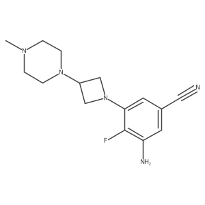 3-Amino-4-fluoro-5-(3-(4-methylpiperazin-1-yl)azetidin-1-yl)benzonitrile结构式