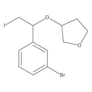 3-[1-(3-Bromophenyl)-2-iodoethoxy]oxolane Structure