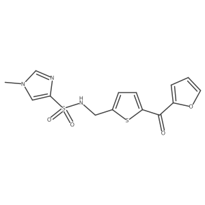N-((5-(furan-2-carbonyl)thiophen-2-yl)methyl)-1-methyl-1H-imidazole-4-sulfonamide结构式